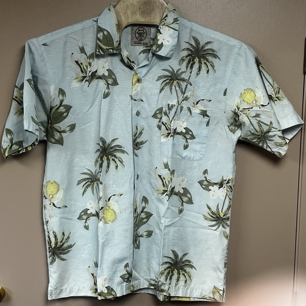 Vintage Panama Jack Men's Large Hawaiian‎ Floral Button-Up Shirt